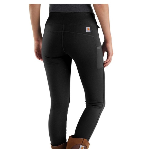 CARHARTT S Black Fitted Force Utility Leggings Pockets - Picture 1 of 9
